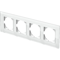 Πλαίσιο 4Θέσεων GL Γυαλί Λευκό / PRIME LOGIQ TEM 