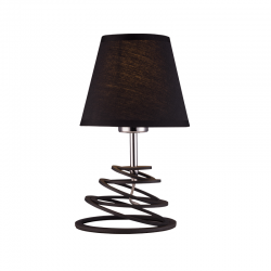 Φωτιστικό επιτραπέζιο 1XE27 max 60W Μέταλλο + Ύφασμα + PVC διάφανο καλωδιο / Μάυρο μάτ - Χρώμιο + Μάυρο Φ15ΧΗ28CM LAGOS - acadecor 
