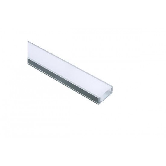 Προφίλ οροφής / Επίτοιχο αλουμινίου με οπάλ κάλυμμα 2μέτρα 17,4mmx7mmx12,4mm MINI - P109U - aca