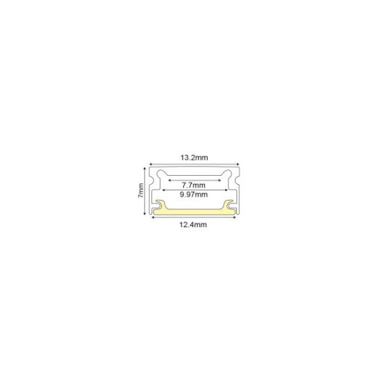 Προφίλ οροφής / Επίτοιχο αλουμινίου με οπάλ κάλυμμα 2μέτρα 12,4mmx7mmx13,2mm MICRO - P151U - aca