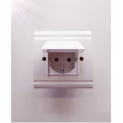 Πρίζα σούκο με καπάκι λευκό - M3000 - Esem