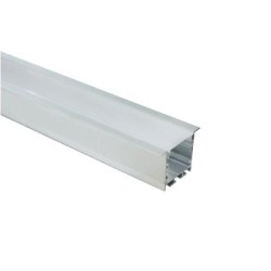 Προφίλ χωνευτό αλουμινίου με οπάλ κάλυμμα 2μέτρα 50mmx35mmx35mm VYLO - P211/U - aca