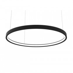 Προφίλ αλουμινίου κρεμαστό αμμώδες μάυρο κυκλικό με οπάλ κάλυμμα διάχυτη OLAN Φ600 - P3906C - aca