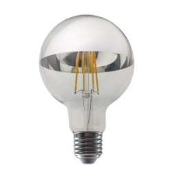 Λάμπα Led νήματος Dimmable Μισό ασημί G95 E27 - Globe 8W 2700K - PALA958WWDIMS - Diolamp