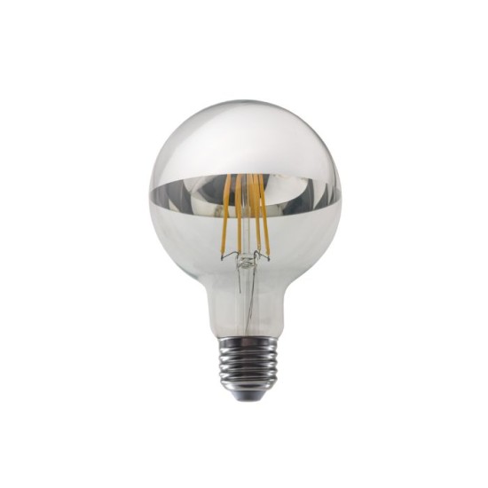 Λάμπα Led νήματος Dimmable Μισό ασημί G95 E27 - Globe 8W 2700K - PALA958WWDIMS - Diolamp