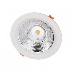 Φωτιστικό Led COB LM80  SMD ψευδοροφής στρογγυλό με τροφοδοτικό 230V 40W 4000K IP20 - 90deg - PARO4040 - aca