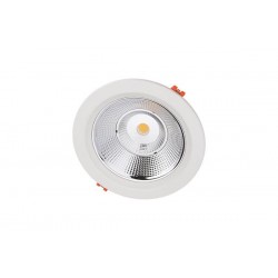 Φωτιστικό Led COB LM80  SMD ψευδοροφής στρογγυλό με τροφοδοτικό 230V 40W 4000K IP20 - 90deg - PARO4040 - aca