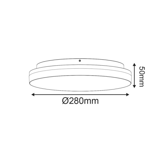 Πλαφονιέρα LED PC Στρογγυλή Φ280mm 24W 3CCT  ( 3000k - 4000k - 6500k)  IP54 Λευκή - PLAFE24CCTR - aca