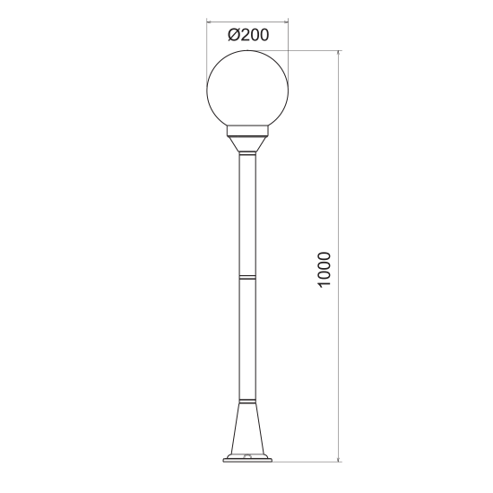 Floor plastic garden luminaires column 1XE27 LED max 10w White PC L:1100mm Φ:200mm - aca  