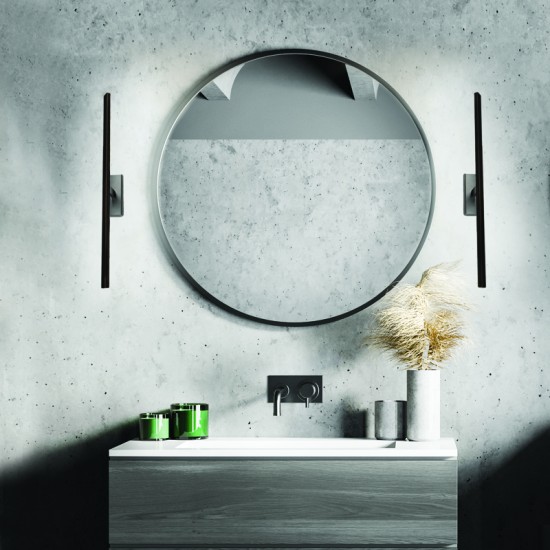 Φωτιστικό επίτοιχο λουτρού LED 12W 3000K 780Lm Μέταλλο + Ακρυλικό / Μάυρο 66,5X14,5X5CM PALMA - acadecor 