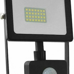 Led flood luminaire with motion sensor - Black - 230V - 20W - 4000K - Q2040S - ACA