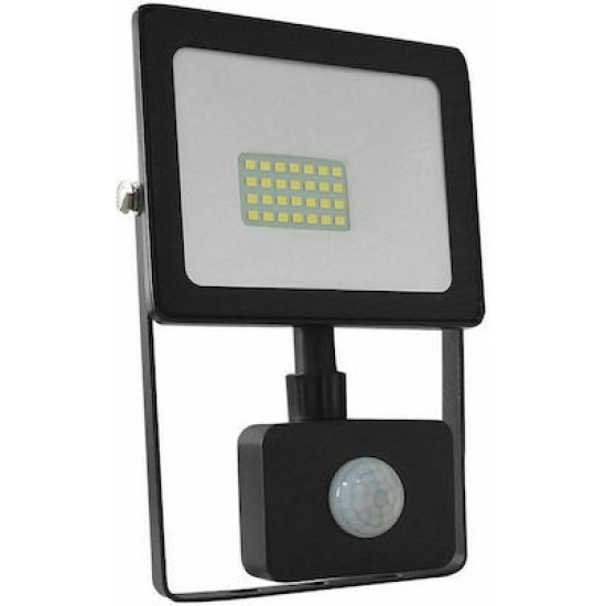 Προβολέας Led μάυρος με αισθητήρα κίνησης / Μάυρος - 230V - 30W - 4000K - Q3040S - ACA