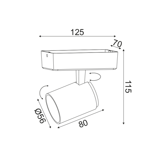 Φωτιστικό σπότ επίτοιχο / Οροφής LED 1XGU10 max 35W Αλουμίνιο / Αμμώδες λευκό + Αμμώδες γκρί 13Χ7Χ12CM DISCO - acadecor 