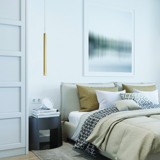 Φωτιστικό κρεμαστό LED 5W 3000k 400lm Αλουμίνιο + PVC σύρμα καλώδιο / Αμμώδες  Λευκό D3XD5,3XH220CM FINO - acadecor