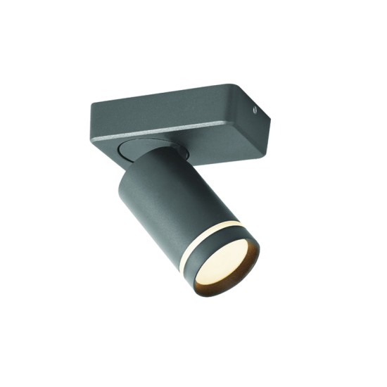 Φωτιστικό σπότ επίτοιχο / Οροφής LED 1XGU10 max 10W Αλουμίνιο + Ακρυλικό / Αμμ΄΄ωδες μάυρο 12X7X13,5CM DIVINO - acadecor  