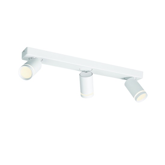 Φωτιστικό σπότ επίτοιχο / Οροφής LED 3XGU10 max 10W Αλουμίνιο + Ακρυλικό / Αμμ΄΄ωδες μάυρο 54X7X13,5CM DIVINO - acadecor 