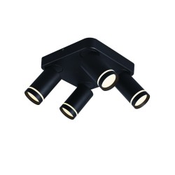 Ceiling spot light LED 4XGU10 max 10W Aluminium acrylic / Sand black 21X21X13,5CM DIVINO - acadecor 