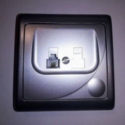 Πρίζα τηλεφώνου RJ11 / 1 εξόδου  - Ασημί - GPT-1FSI - Efekt - OSPEL