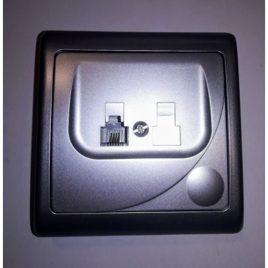 Πρίζα τηλεφώνου RJ11 / 1 εξόδου  - Ασημί - GPT-1FSI - Efekt - OSPEL