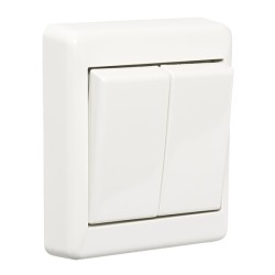 Διακόπτης διπλός εξωτερικός λευκό - IP33 - RS16/5PPH - ELKO