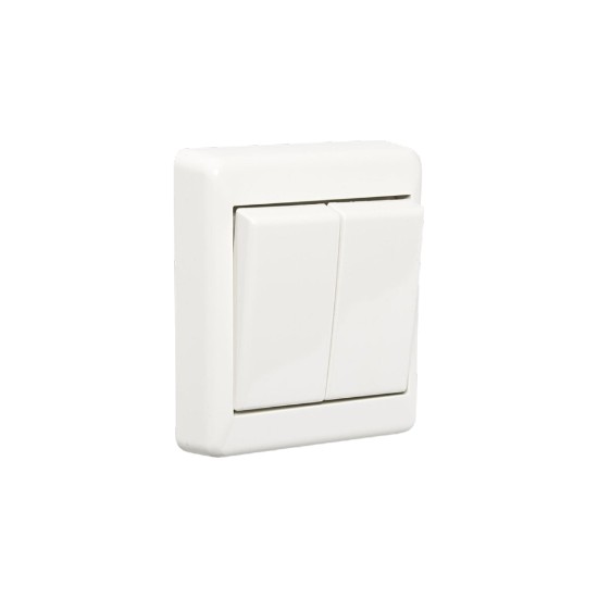 Διακόπτης διπλός εξωτερικός λευκό - IP33 - RS16/5PPH - ELKO