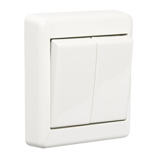 Διακόπτης διπλός εξωτερικός λευκό - IP33 - RS16/5PPH - ELKO
