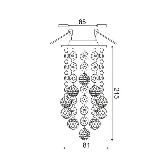 Φωτιστικό χωνευτό σπότ 1 x MR16 50W Κρύσταλλο + Μέταλλο / Σατινέ νίκελ + Χρώμιο + Διάφανο 230X90mm  MORIA - acadecor 