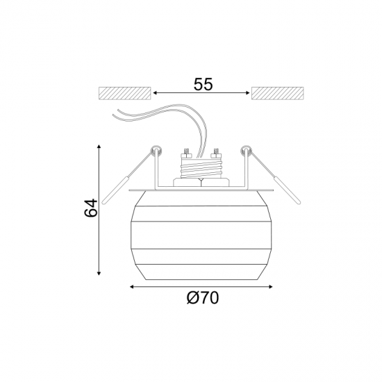Φωτιστικό χωνευτό σπότ 1 x G9 50W Κρύσταλλο + Μέταλλο / Σατινέ νίκελ + Χρώμιο + Διάφανο Φ70X64mm MORIA - acadecor 