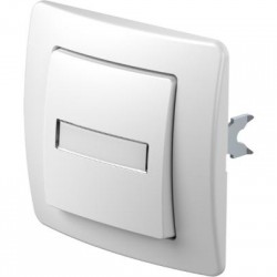 Μπουτόν με πλάκα επιγραφής λευκό 10A 250V~ PW IL / TEM EKONOMIK