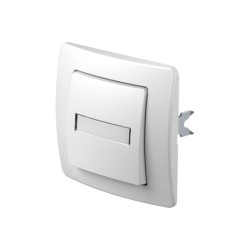 Μπουτόν με πλάκα επιγραφής λευκό 10A 250V~ PW IL / TEM EKONOMIK