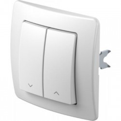 Μπουτόν ρολλών λευκό 10A 250V~ PW NT 09 / TEM EKONOMIK