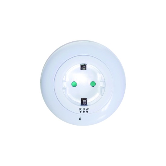 Bambini night light  LED 0.5W 230V IP20  4000K Plug  - Light sensor - White / Blue / Red light - Plastic / White Φ85 - acadecor