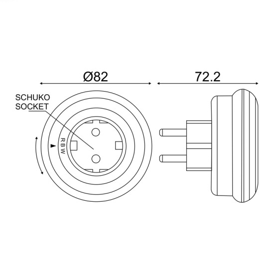 Bambini night light  LED 0.5W 230V IP20  4000K Plug  - Light sensor - White / Blue / Red light - Plastic / White Φ85 - acadecor