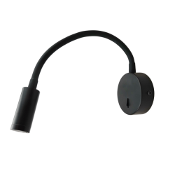 Φωτιστικό επίτοιχο LED 3W 4000K 190Lm Μέταλλο + Σιλικόνη / Μάυρο μάτ D8X36CM ALIS - acadecor 