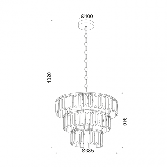 Φωτιστικό κρεμαστό 4 x E14 40W Μέταλλο + Ακρυλικό + PVC μάυρο καλώδιο / Μάυρο μάτ + Διάφανο Φ38,5ΧΗ102CM OREGON - acadecor 