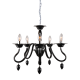Pendant light 5 x E14 40W  Acrylic + Chrome metal + PVC clear cable / Black 53xH43cm FIRENZE - acadecor 
