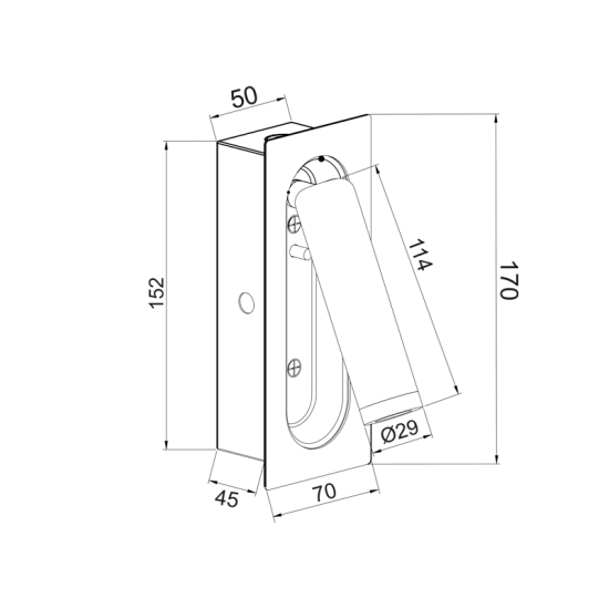 Φωτιστικό χωνευτό LED 3W 4000K 190Lm Μέταλλο / Μάυρο μάτ 7X5X17CM AIAS - acadecor 