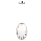 Pendant light 1 x E27 40W  Acrylic + Chrome metal + PVC clear cable / Clear  + Chrome Φ17xH120cm HOMO - acadecor 