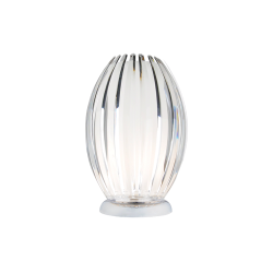 Φωτιστικό επιτραπέζιο 1 x E27 40W Ακρυλικό + Χρώμιο μέταλο + PVC διάφανο καλώδιο / Διάφανο + Χρώμιο 12xH18cm HOMO - acadecor 