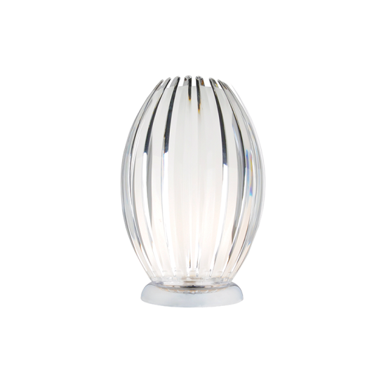 Φωτιστικό επιτραπέζιο 1 x E27 40W Ακρυλικό + Χρώμιο μέταλο + PVC διάφανο καλώδιο / Διάφανο + Χρώμιο 12xH18cm HOMO - acadecor 