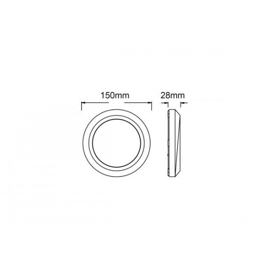 Απλικα LED PC Στρογγυλή Φ150mmx28mm 4W 3000K IP66 Λευκή - SLIM01NW  - aca