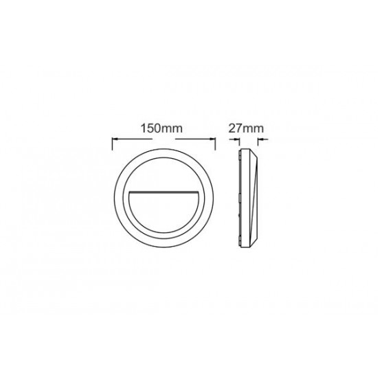 Απλικα LED PC Στρογγυλή Φ150mmx28mm 2W 3000K IP65 Λευκή - SLIM02NW  - aca