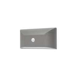 Απλικα LED PC Παραλληλόγραμμη με ανιχνευτή κίνησης 6W 3000K IP65 220mm x 110mm x 55mm Γκρί - SLIM22PIR  - aca