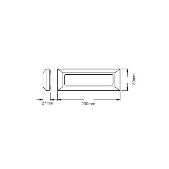 Απλικα LED PC Παραλληλόγραμμη 4W 3000K IP65 230mm x 80mm x 28mm Λευκή - SLIM31NW  - aca