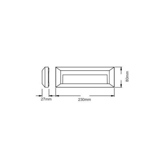 Απλικα LED PC Παραλληλόγραμμη 2W 3000K IP65 230mm x 80mm x 28mm Λευκή - SLIM32NW  - aca