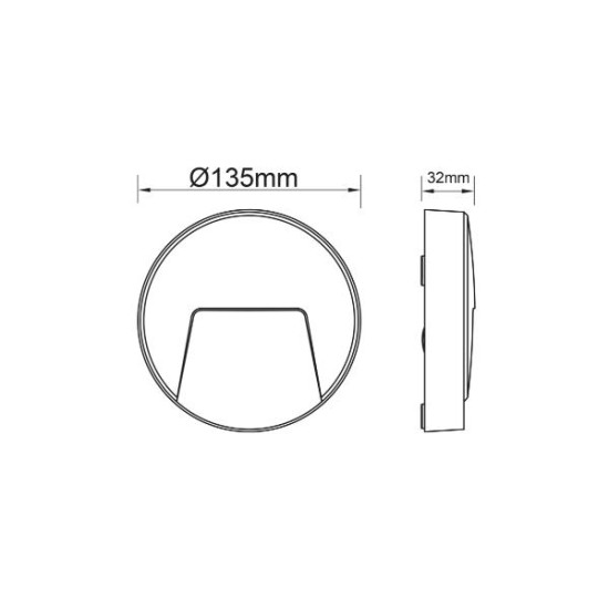 Απλικα LED PC Στρογγυλή Φ135mmx32mm 3W 3000K IP65 Λευκή - SLIM41W - aca