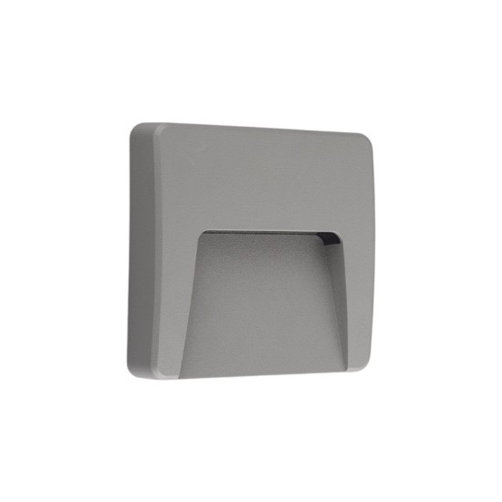 Led wall square luminaire white PP base, PC cover,IP65 3W 125mmx125mmx28mm  230V 3000k - SLIM42W  - aca