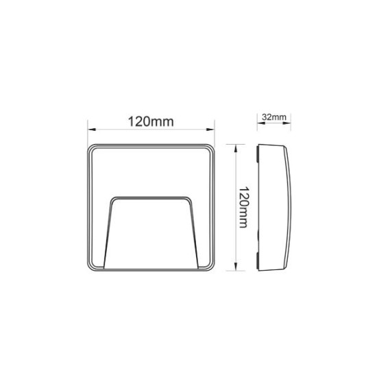 Απλικα LED PC Τετράγωνη 125mmx125mmx28mm 3W 3000K IP65 Λευκή - SLIM42W - aca