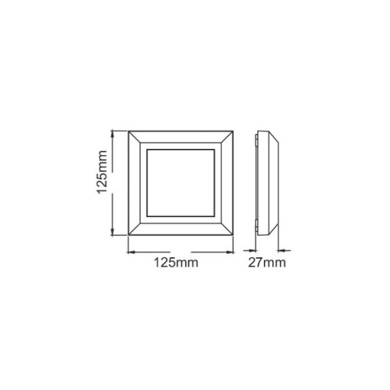 Απλικα LED PC Τετράγωνη 125mmx125mmx28mm 4W 3000K IP65 Λευκή - SLIM51NW - aca