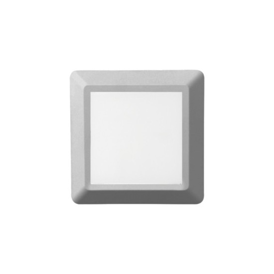 Led wall square luminaire white PP base, PC cover,IP65 4W 125mmx125mmx28mm  230V 3000k - SLIM51NW  - aca